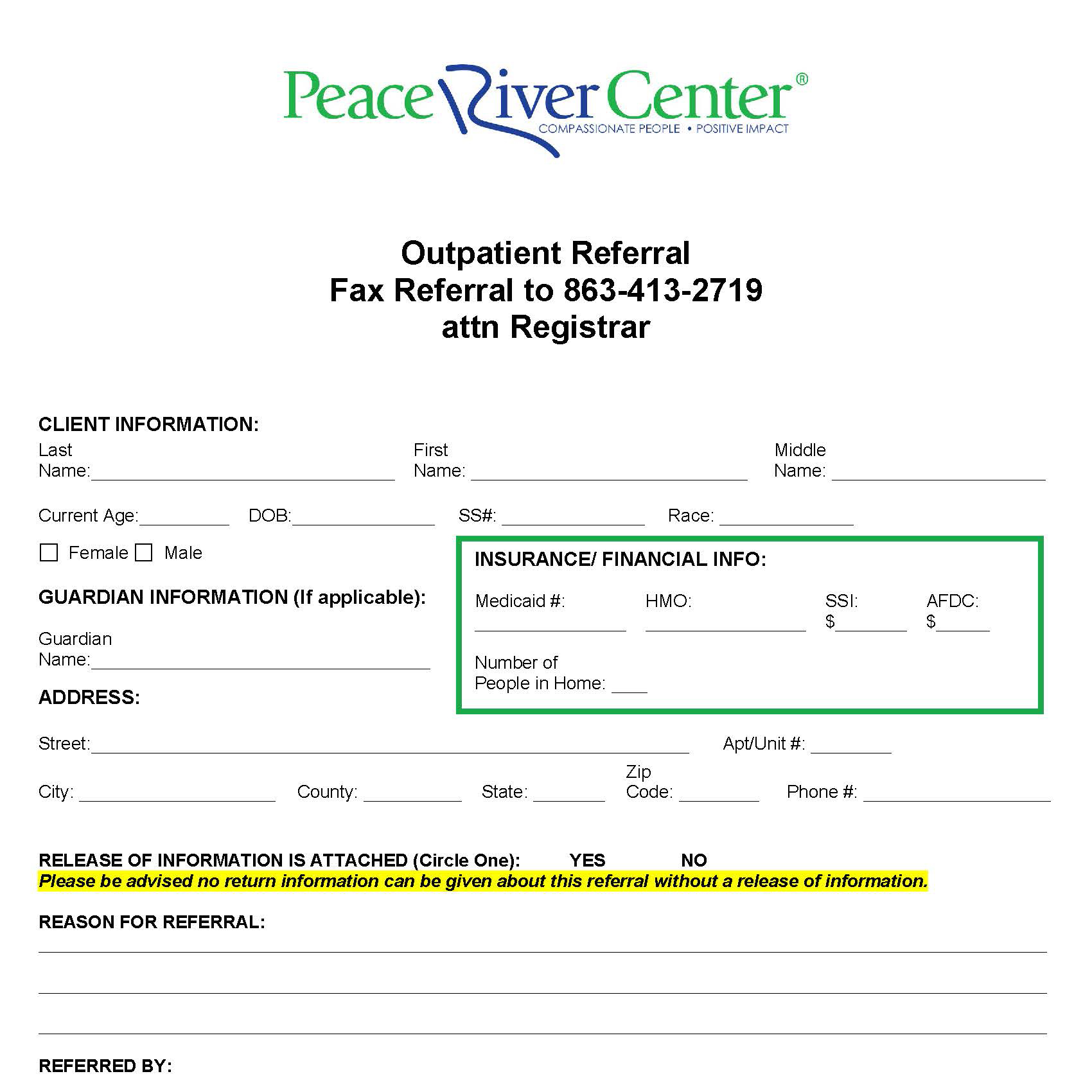 Referral Form for Primary Care